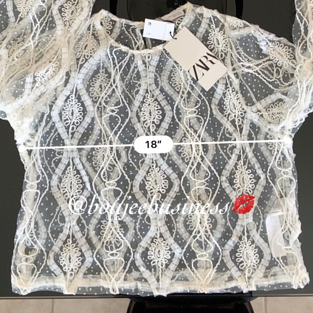 ZARA Mesh Tulle Top - Picture 8 of 10